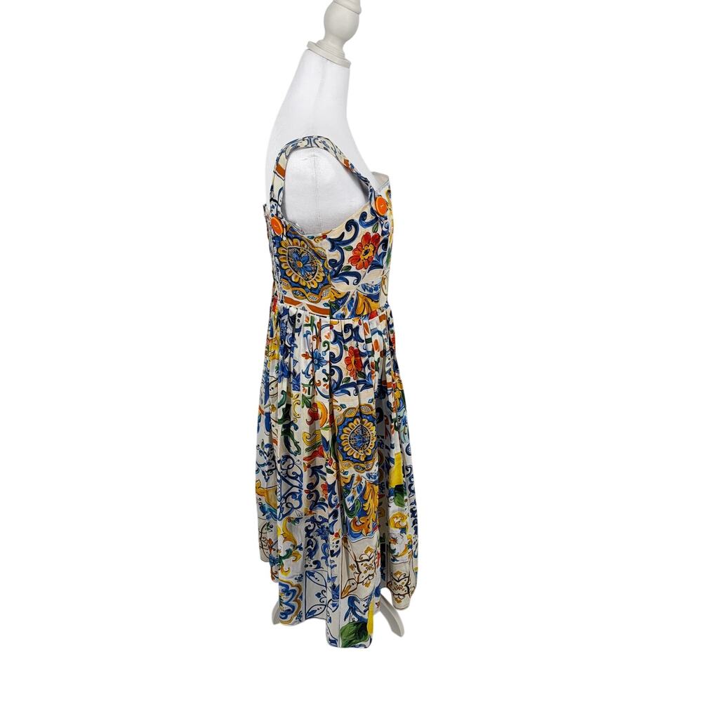 Dolce & Gabbana Majolica printed cotton poplin midi dress